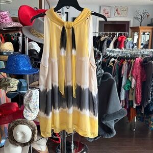 Style & Co. Yellow and Black Sleeveless Blouse